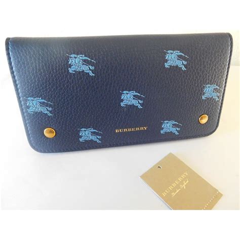 Burberry Rowe Monogram Leather Phone Wallet in Blue 